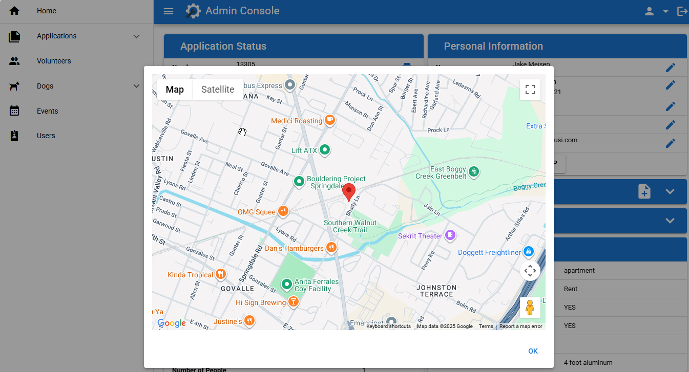 Application with Map