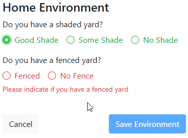 Application form showing required fields highlighted