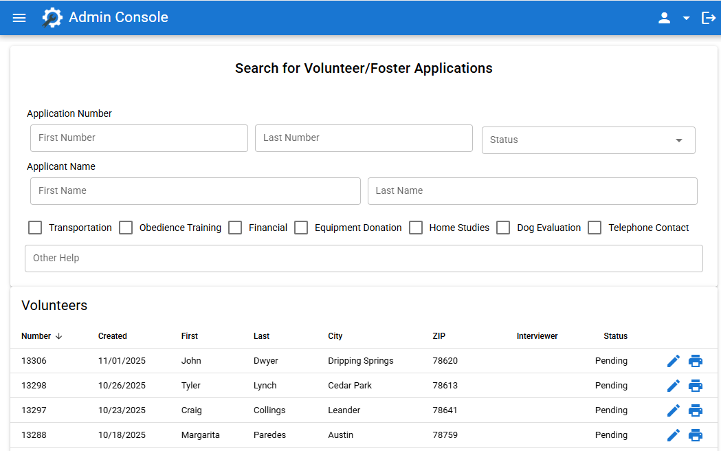 Volunteer Management